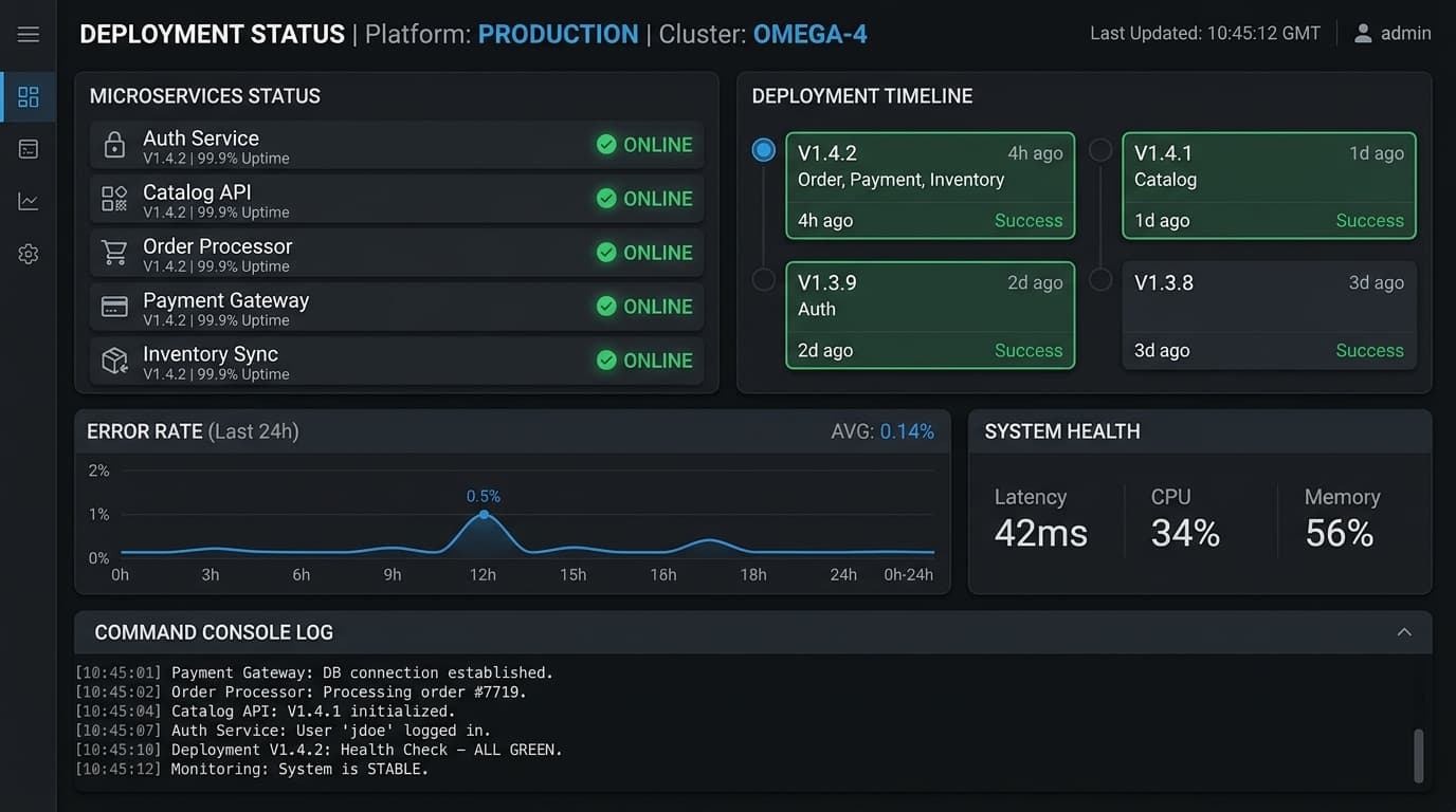 Ops status console screenshot